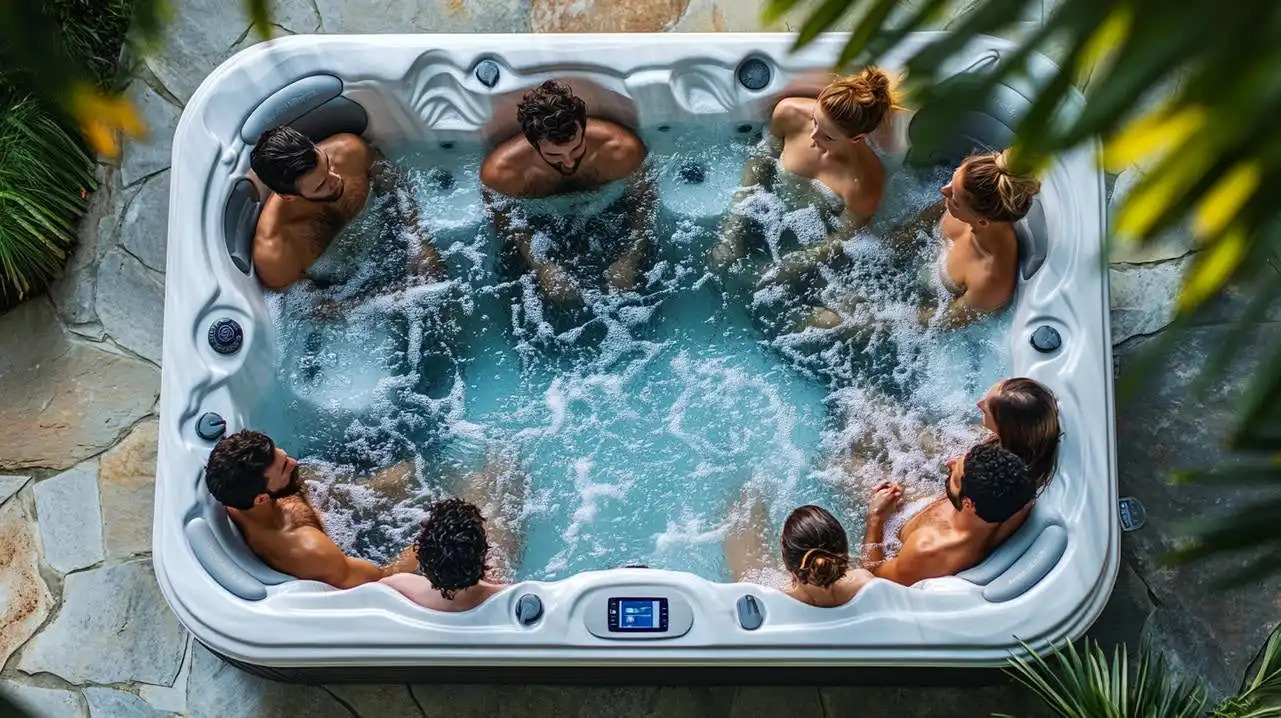 people in hot tub